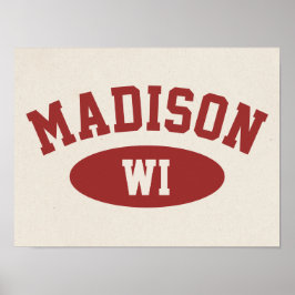 Póster Madison, Wisconsin Vintage Athletic-Style Poster