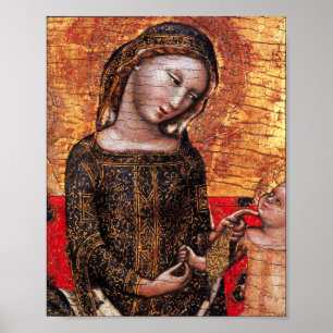 Póster MADONA DE LA HUMILDAD Detalle de Vitale de Bologna