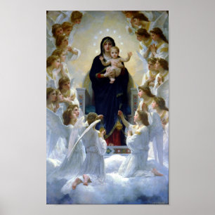 Póster Madona Queen of Angels Bouguereau Regina Angelorum
