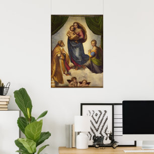 Póster Madona Sixtina por Rapahel