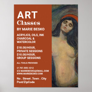 Póster Madonna 1894 Versión De Edvard Munch, Clases De Ar