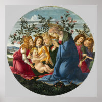 Madonna Adorando al Niño con 5 Ángeles Botticelli