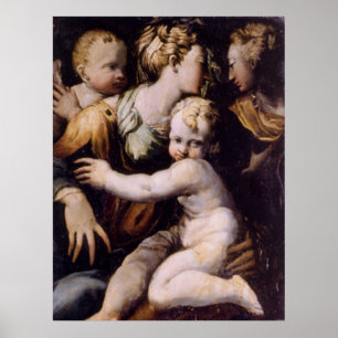 Póster Madonna and Child, John the Baptist..  Print