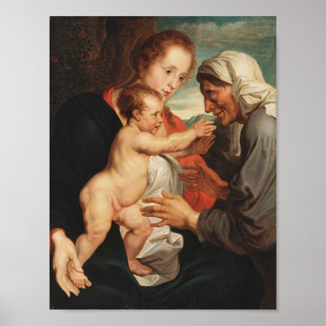 Póster Madonna and Child with Saint Anne (Frente)