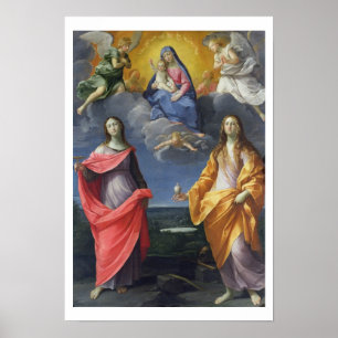 Póster Madonna and Child with St. Lucy and Mary Magdalene