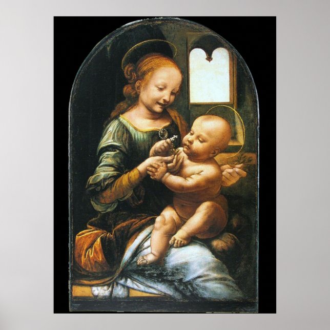 Póster Madonna Benois de Leonardo da Vinci (Frente)