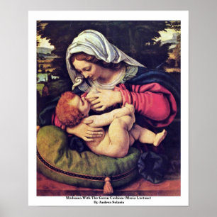 Póster Madonna con el amortiguador verde