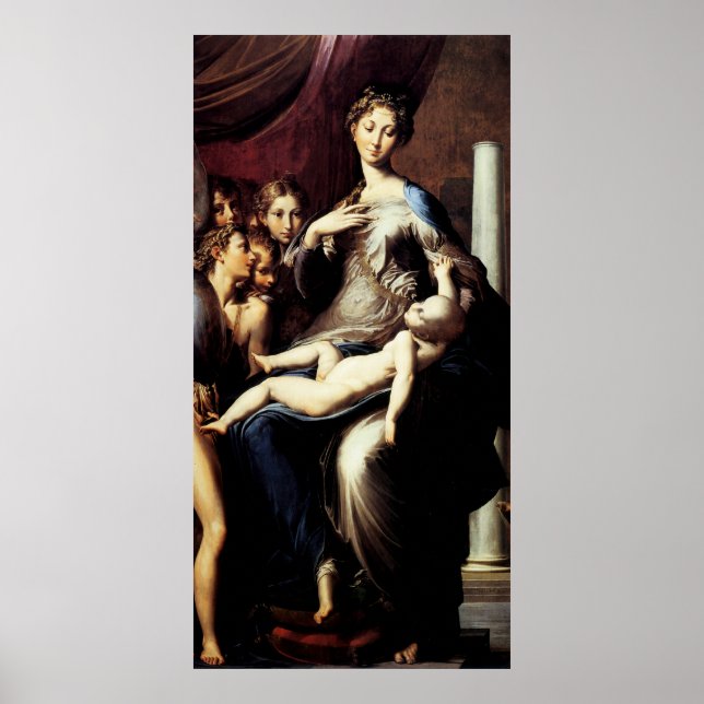 Póster Madonna con el cuello largo de Parmigiano (Frente)