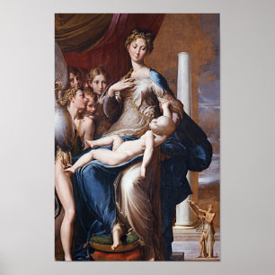 Póster Madonna con el cuello largo, Parmigianino - Poster