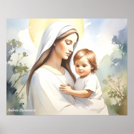 Póster Madonna con el niño Jesús