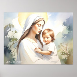 Póster Madonna con el niño Jesús