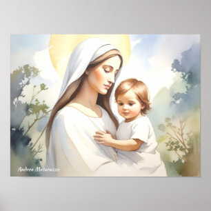 Póster Madonna con el niño Jesús