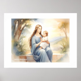 Póster Madonna con el niño Jesús