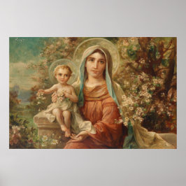 Póster Madonna con niño por Hans Zatzka - poster