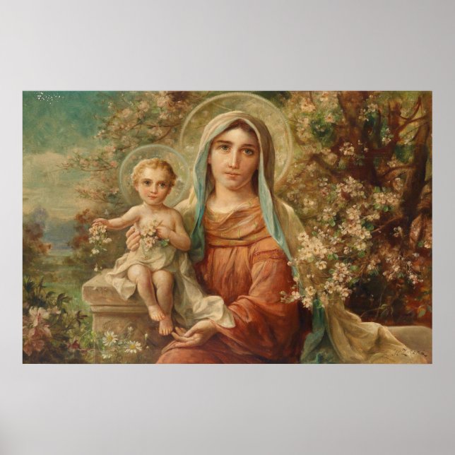 Póster Madonna con niño por Hans Zatzka - poster (Frente)