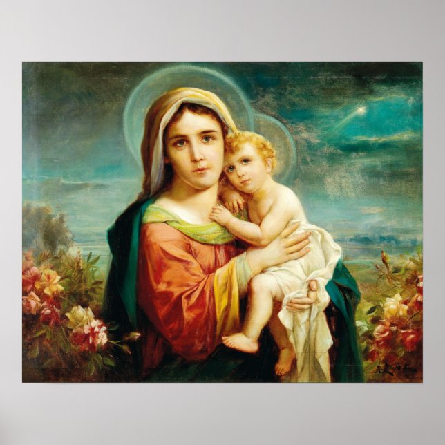 Póster Madonna con niño por Hans Zatzka - poster (Frente)
