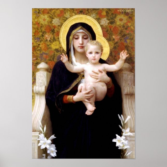 Póster Madonna con niño - William-Adolphe Bouguereau (Frente)