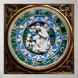 PÓSTER MADONNA CON NIÑO Y ÁNGELES