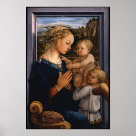 Póster Madonna con niños y dos ángeles - Lippi - Poster