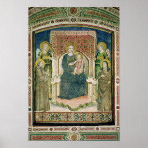 Póster Madonna con San Francisco de Asís