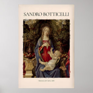 Póster Madonna con Santos de Botticelli Retablo de Bardi