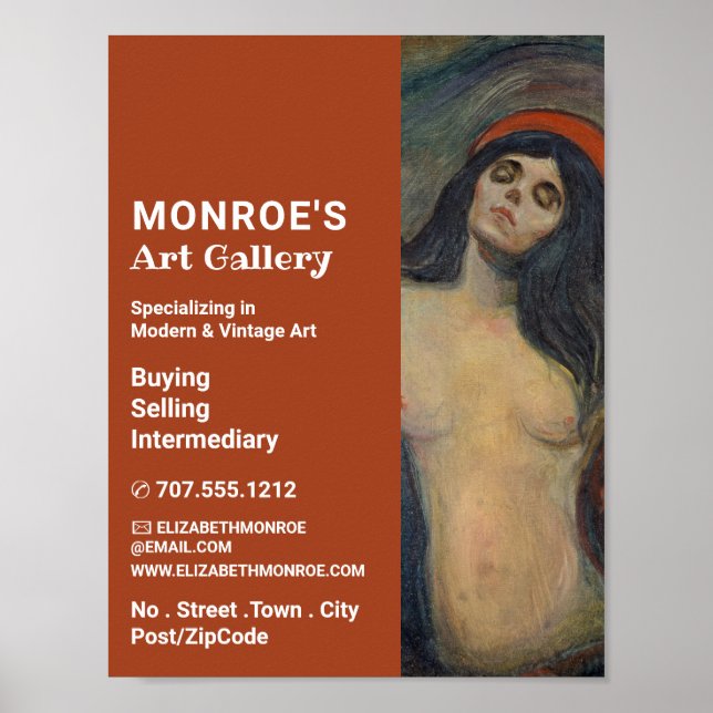 Póster Madonna De Edvard Munch, Art Dealer, Gallery (Frente)