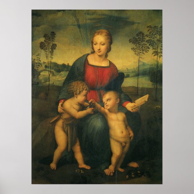 Póster Madonna de Goldfinch por Raphael Sanzio (Frente)