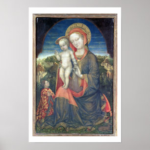 Póster Madonna de la humildad adorado por Leonello d'Este