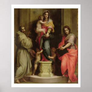 Póster Madonna de los Harpies, 1517 (aceite en el panel)