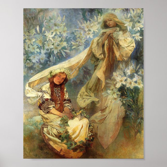 Póster Madonna De Los Lilies 1905 - Alphonse Mucha (Frente)