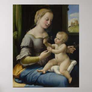 Póster Madonna de los Rosa de Raphael - Poster