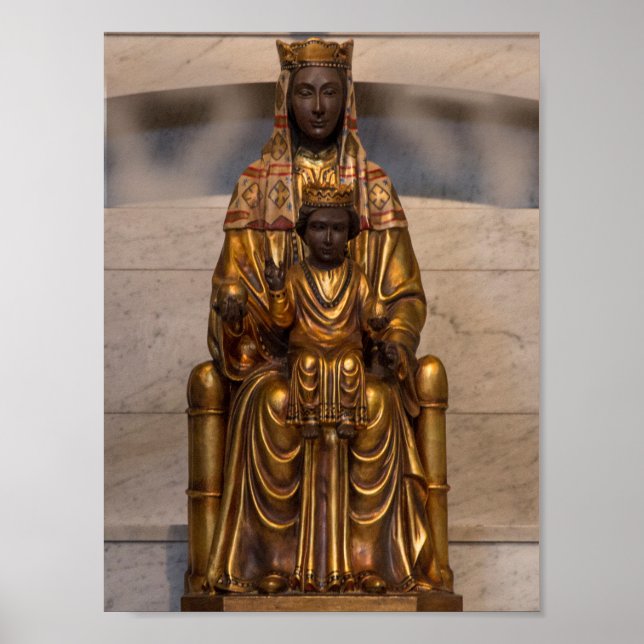 Póster Madonna de Montserrat Virgen de la Madonna Negra (Frente)