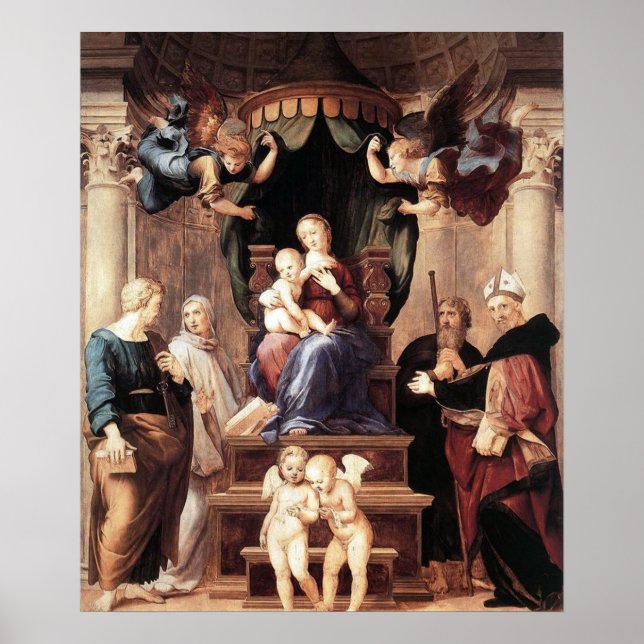 Póster Madonna del Baldacchino - Raphael - c1506 (Frente)