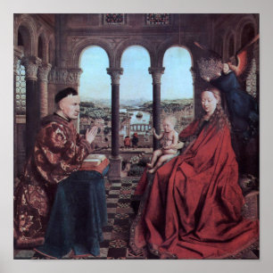 Póster Madonna del canciller Rolin de Van Eyck - poster