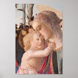 Póster Madonna del Magnificat sujetando al niño Jesús