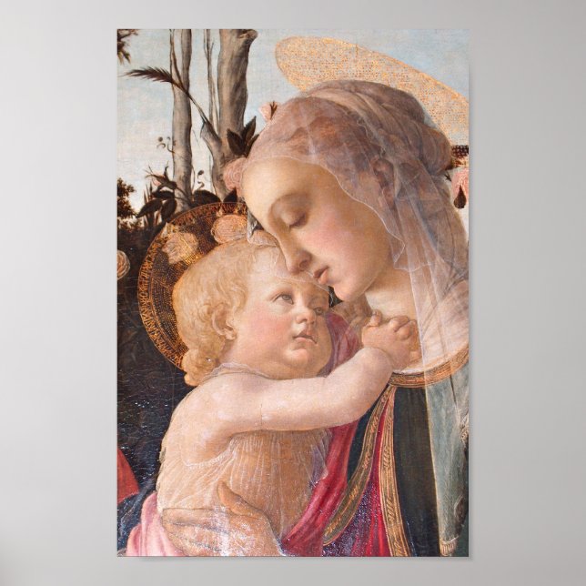 Póster Madonna del Magnificat sujetando al niño Jesús (Frente)