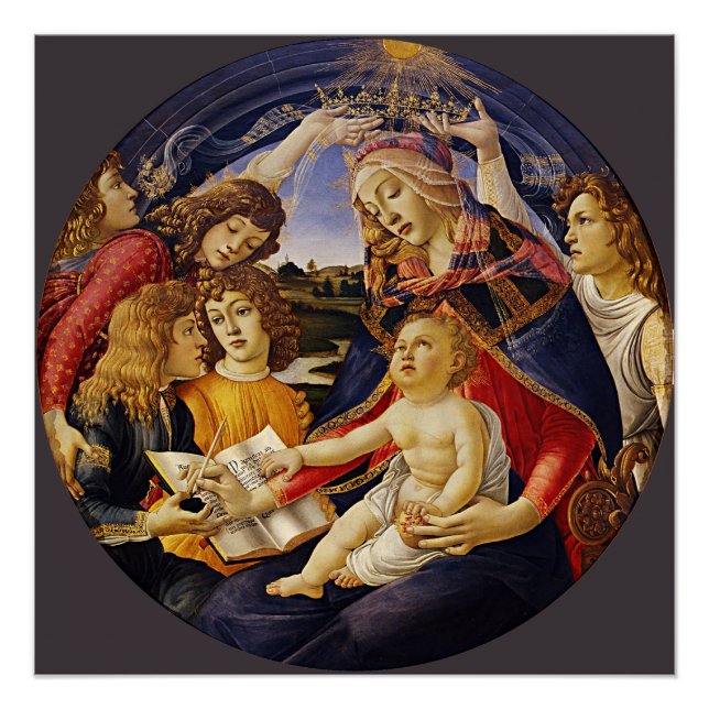 Póster Madonna del Magnífico Botticelli Glossy (Anverso)
