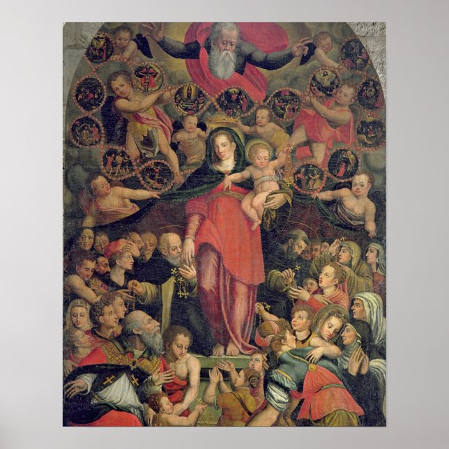 Póster Madonna del Rosario, c.1569 (aceite sobre lienzo) (Frente)