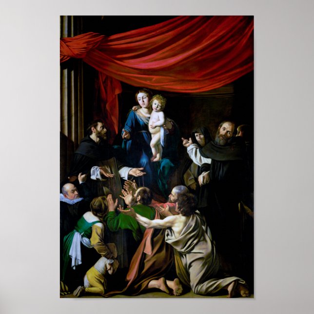 Póster Madonna del Rosario, Caravaggio (Frente)