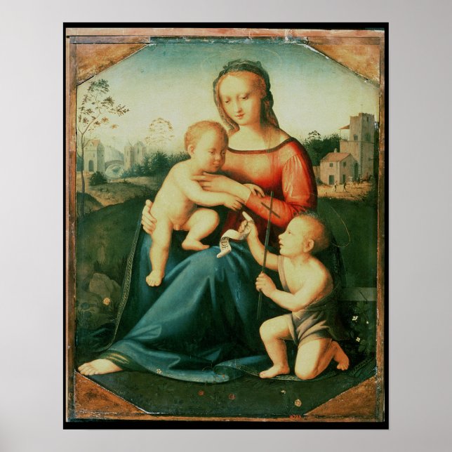 Póster Madonna e hijo con San Juan Bautista (Frente)