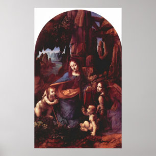 Póster Madonna en la cueva de la roca de Leonardo da