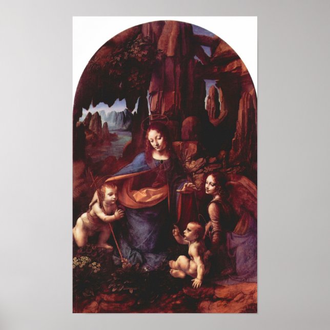 Póster Madonna en la cueva rocosa de Leonardo da Vinci (Frente)