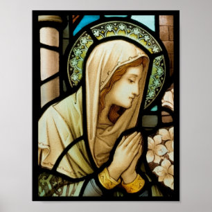 Póster Madonna in Prayer Stained Glass