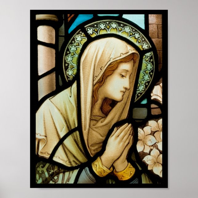 Póster Madonna in Prayer Stained Glass (Frente)