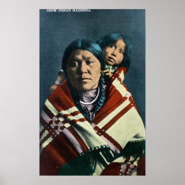 Póster Madonna india de cuervos y niño (Frente)