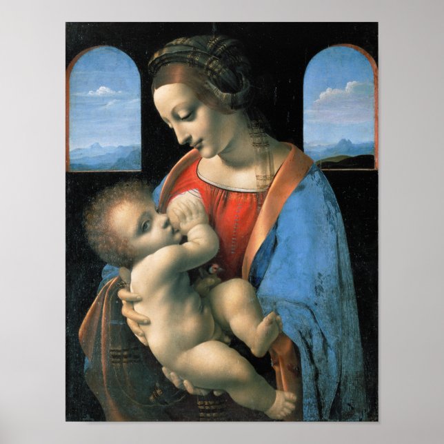 Póster Madonna Litta, Leonardo da Vinci, 1490-1491 (Frente)