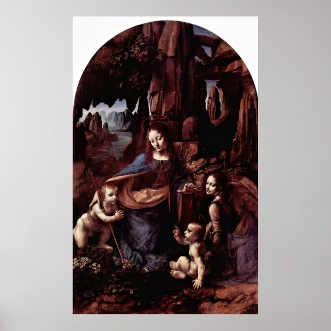 Póster Madonna of the Rocks by Leonardo da Vinci (Frente)