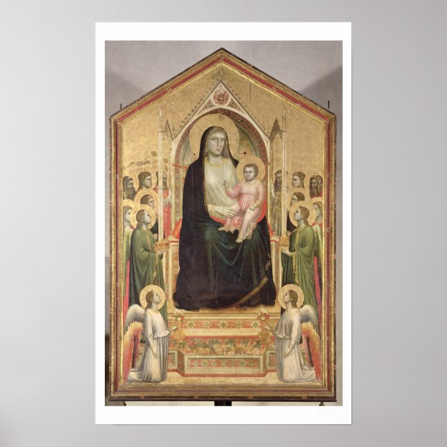Póster Madonna y Child Enthroned, c.1300-03 (PRE-restor) (Frente)