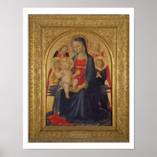 Póster Madonna y Child with Angels, c.1467 (aceite en el 