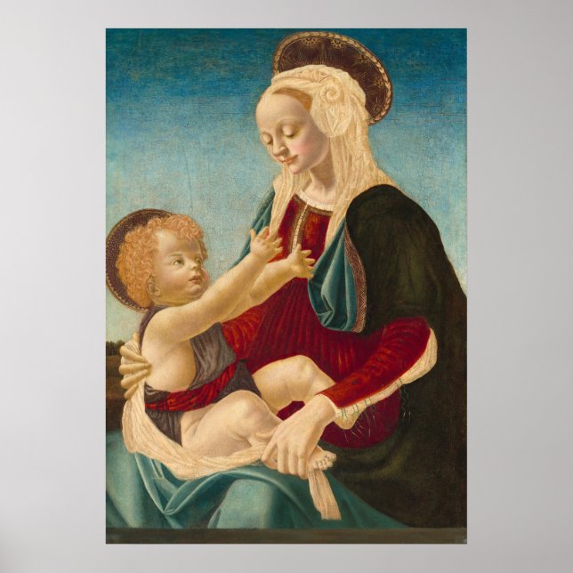 Póster Madonna y el niño - A. Verrocchio Poster Bella Art (Frente)